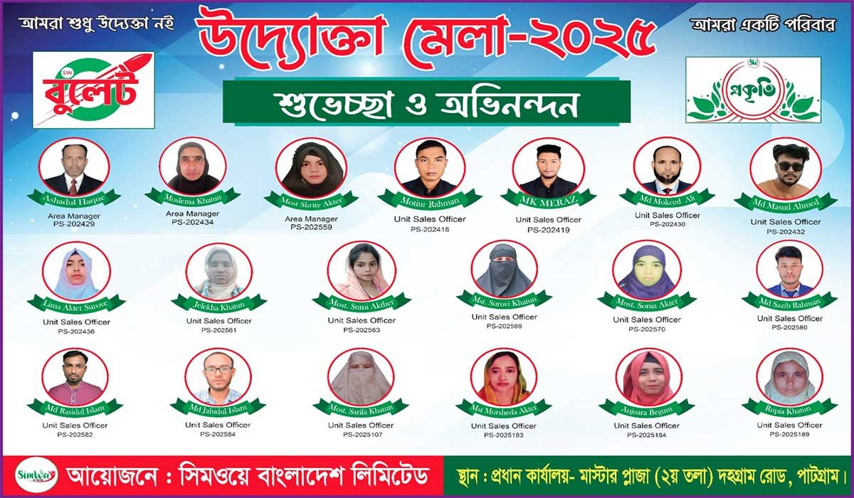 🏅 আমাদের গর্বিত উদ্যোক্তাবৃন্দ যাদের শ্রম, মেধা এবং একনিষ্ঠ প্রচেষ্টার মাধ্যমে আজকের এই সাফল্য। এইসব গর্বিত মানুষগুলো শুধুমাত্র একটি নাম নয়— তারা হলেন আমাদের কোম্পানির প্রাণ। এক সময় যারা ছিলেন একজন সাধারণ টিম মেম্বার, আজ তারা হয়েছেন ক্লাব মেম্বার এবং সফল টিম লিডার। তাদের কঠোর পরিশ্রম, নিষ্ঠা ও ইতিবাচক মানসিকতা আমাদেরকে সামনে এগিয়ে নিয়ে যাচ্ছে প্রতিদিন। আমরা কৃতজ্ঞ তাদের প্রতি— তাদের এই পথচলা যেন আরও দীর্ঘ ও উজ্জ্বল হয়, এই কামনা করি সব সময়।